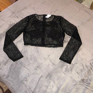 Lace black crop top